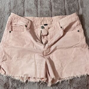 American Eagle Light Pink Women's Corduroy Frayed Hem Shorts size 12